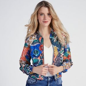 Molly Bracken Lili Sidonio Floral Patterned Bomber Jacket Sz S
